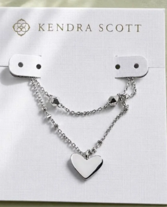 Kendra Scott. Jewelry - Kendra Scott Silver Double Layer White Heart Pendant Necklace